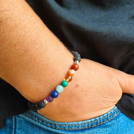 bracciale chakra pietra lavica