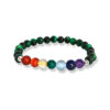 Bracciale Chakra con occhio di tigre verde e 7 pietre